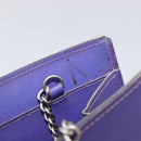 CHANEL hologram Chain Shoulder Bag Vinyl Purple Silver CC Auth 209911V-21