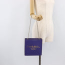 CHANEL hologram Chain Shoulder Bag Vinyl Purple Silver CC Auth 209911V-23