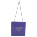 CHANEL hologram Chain Shoulder Bag Vinyl Purple Silver CC Auth 209911V-2