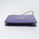 CHANEL hologram Chain Shoulder Bag Vinyl Purple Silver CC Auth 209911V-9