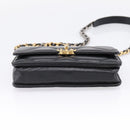 CHANEL Matelasse19 Chain Shoulder Bag Leather 2way Black Gold CC Auth 209912M-11