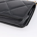 CHANEL Matelasse19 Chain Shoulder Bag Leather 2way Black Gold CC Auth 209912M-17
