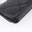 CHANEL Matelasse19 Chain Shoulder Bag Leather 2way Black Gold CC Auth 209912M-18