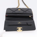 CHANEL Matelasse19 Chain Shoulder Bag Leather 2way Black Gold CC Auth 209912M-20