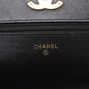 CHANEL Matelasse19 Chain Shoulder Bag Leather 2way Black Gold CC Auth 209912M-22
