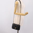 CHANEL Matelasse19 Chain Shoulder Bag Leather 2way Black Gold CC Auth 209912M-31