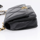 CHANEL Matelasse19 Chain Shoulder Bag Leather 2way Black Gold CC Auth 209912M-4