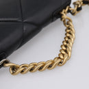 CHANEL Matelasse19 Chain Shoulder Bag Leather 2way Black Gold CC Auth 209912M-7