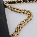 CHANEL Matelasse19 Chain Shoulder Bag Leather 2way Black Gold CC Auth 209912M-14