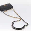 CHANEL Matelasse19 Chain Shoulder Bag Leather 2way Black Gold CC Auth 209912M-9