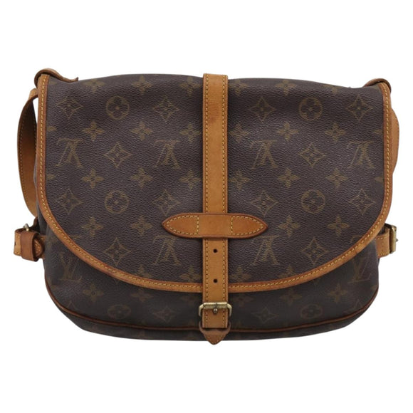LOUIS VUITTON Monogram Saumur 30 Shoulder Bag M42256 LV Auth 209914