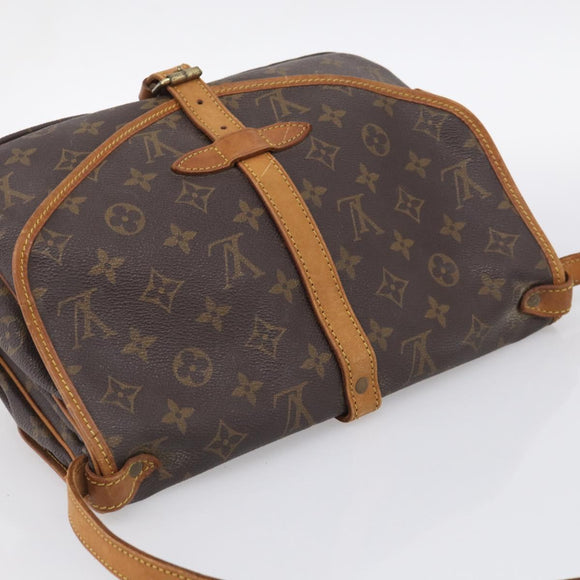 LOUIS VUITTON Monogram Saumur 30 Shoulder Bag M42256 LV Auth 209914