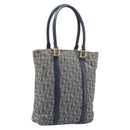 Christian Dior Trotter Canvas Tote Bag Navy Gold Auth 209916-1