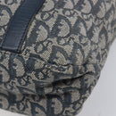 Christian Dior Trotter Canvas Tote Bag Navy Gold Auth 209916-11