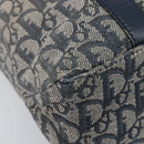 Christian Dior Trotter Canvas Tote Bag Navy Gold Auth 209916-12