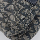 Christian Dior Trotter Canvas Tote Bag Navy Gold Auth 209916-14