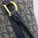 Christian Dior Trotter Canvas Tote Bag Navy Gold Auth 209916-16