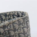 Christian Dior Trotter Canvas Tote Bag Navy Gold Auth 209916-17