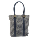 Christian Dior Trotter Canvas Tote Bag Navy Gold Auth 209916-2