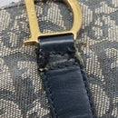 Christian Dior Trotter Canvas Tote Bag Navy Gold Auth 209916-25