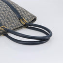 Christian Dior Trotter Canvas Tote Bag Navy Gold Auth 209916-8