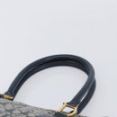 Christian Dior Trotter Canvas Tote Bag Navy Gold Auth 209916-9