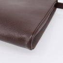 CELINE Circle Shoulder Bag Leather Brown Gold Auth 209917V-12