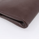 CELINE Circle Shoulder Bag Leather Brown Gold Auth 209917V-13