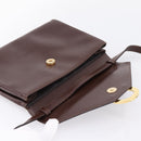 CELINE Circle Shoulder Bag Leather Brown Gold Auth 209917V-16
