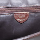 CELINE Circle Shoulder Bag Leather Brown Gold Auth 209917V-17