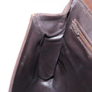 CELINE Circle Shoulder Bag Leather Brown Gold Auth 209917V-20