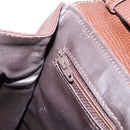 CELINE Circle Shoulder Bag Leather Brown Gold Auth 209917V-21