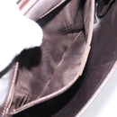 CELINE Circle Shoulder Bag Leather Brown Gold Auth 209917V-22