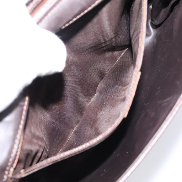 CELINE Circle Shoulder Bag Leather Brown Gold Auth 209917V