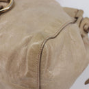 Miu Miu Hand Bag Vitellolux 2way Beige Gold Auth 209920A-10