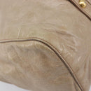Miu Miu Hand Bag Vitellolux 2way Beige Gold Auth 209920A-11
