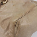 Miu Miu Hand Bag Vitellolux 2way Beige Gold Auth 209920A-12
