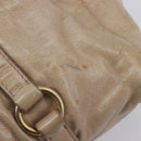 Miu Miu Hand Bag Vitellolux 2way Beige Gold Auth 209920A-14