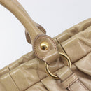 Miu Miu Hand Bag Vitellolux 2way Beige Gold Auth 209920A-15