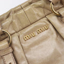 Miu Miu Hand Bag Vitellolux 2way Beige Gold Auth 209920A-16