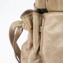 Miu Miu Hand Bag Vitellolux 2way Beige Gold Auth 209920A-17