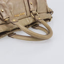 Miu Miu Hand Bag Vitellolux 2way Beige Gold Auth 209920A-7