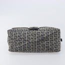 FENDI Zucchino Canvas Mamma Baguette Shoulder Bag Navy Silver 26325 Auth 209921V-5
