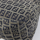 FENDI Zucchino Canvas Mamma Baguette Shoulder Bag Navy Silver 26325 Auth 209921V-17