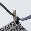 FENDI Zucchino Canvas Mamma Baguette Shoulder Bag Navy Silver 26325 Auth 209921V-19