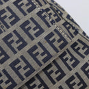 FENDI Zucchino Canvas Mamma Baguette Shoulder Bag Navy Silver 26325 Auth 209921V-20