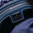 FENDI Zucchino Canvas Mamma Baguette Shoulder Bag Navy Silver 26325 Auth 209921V-24