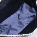 FENDI Zucchino Canvas Mamma Baguette Shoulder Bag Navy Silver 26325 Auth 209921V-11
