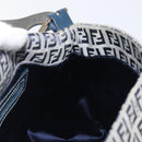 FENDI Zucchino Canvas Mamma Baguette Shoulder Bag Navy Silver 26325 Auth 209921V-25