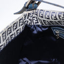 FENDI Zucchino Canvas Mamma Baguette Shoulder Bag Navy Silver 26325 Auth 209921V-26